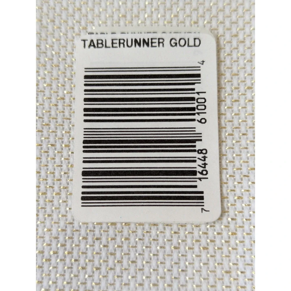 MCG Textiles Cross Stitch Table Runner Gold/White 13x38 Fringe 14ct (Lot of 6)